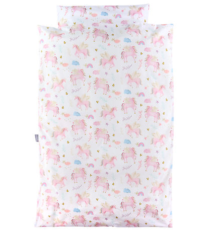Nørgaard Madsens Sengetøj - Baby - Hvid m. enhjørning