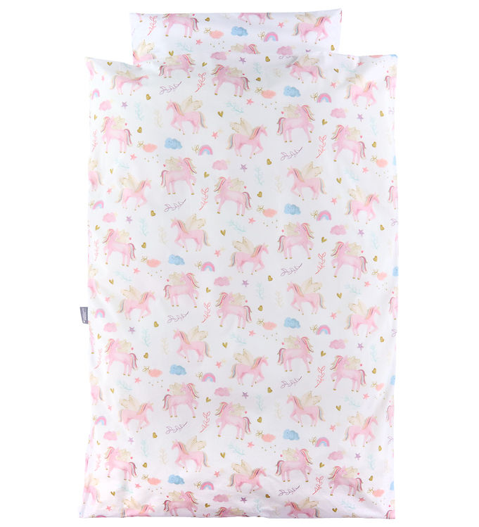 Nørgaard Madsens Sengetøj - Baby - Hvid m. enhjørning