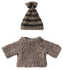 Maileg Sweater/Hat - Strik - Mus - Storebror Maileg Sweater/Hat - Strik - Mus - Storebror