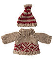 Maileg sweater/Hat - Strik - Mus - Mor Maileg sweater/Hat - Strik - Mus - Mor