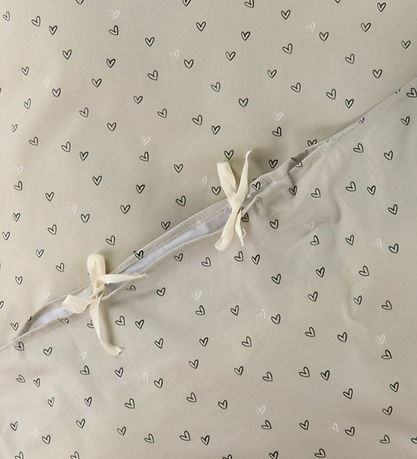 Nørgaard Madsens Sengestøj - Voksen - Beige m. Hjerter