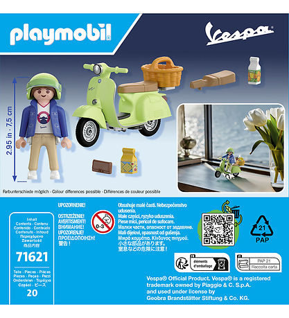 Playmobil Vespa - 1969 Vespa 150 Grøn - 71621 - 20 Dele Playmobil Vespa - 1969 Vespa 150 Grøn - 71621 - 20 Dele