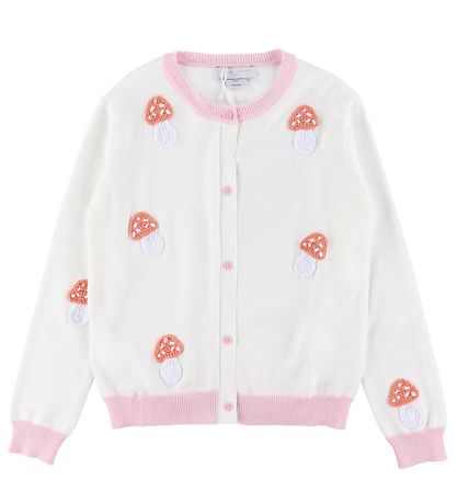 Stella McCartney Kids Cardigan - Strik - Ivory/Rosa Stella McCartney Kids Cardigan - Strik - Ivory/Rosa