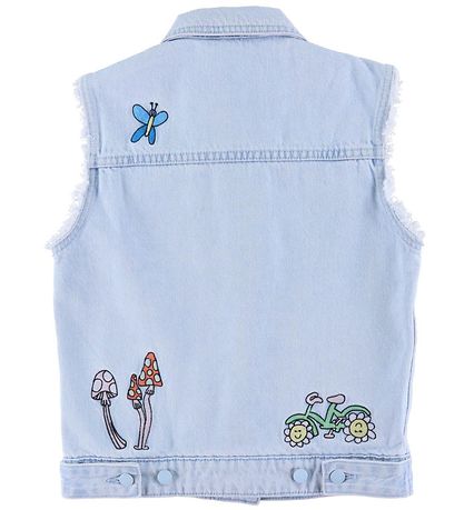 Stella McCartney Kids Denimvest - Lyseblå m. Broderi