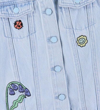 Stella McCartney Kids Denimvest - Lyseblå m. Broderi