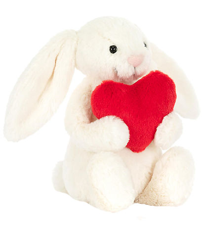 Jellycat Bamse - 20x8 cm - Bashful Red Love Heart Bunny