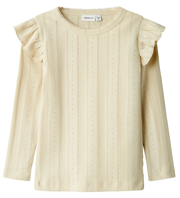 Name It Bluse - Noos - NmfJulia - Summer Sand m. Hulmønster