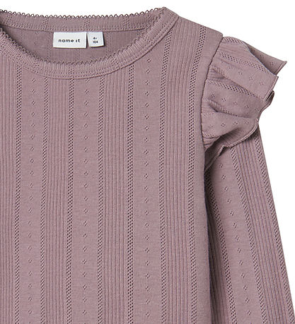 Name It Bluse - Noos - NmfJulia - Elderberry m. Hulmønster Name It Bluse - Noos - NmfJulia - Elderberry m. Hulmønster