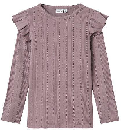 Name It Bluse - Noos - NmfJulia - Elderberry m. Hulmønster Name It Bluse - Noos - NmfJulia - Elderberry m. Hulmønster