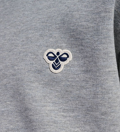 Hummel Sweatshirt - hmlJR Loose Crewneck - Grey Melange m. Logo