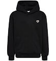 Hummel Hættetrøje - hmlJR Loose Hoodie - Sort m. Logo Hummel Hættetrøje - hmlJR Loose Hoodie - Sort m. Logo