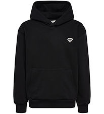 Hummel Hættetrøje - hmlJR Loose Hoodie - Sort m. Logo Hummel Hættetrøje - hmlJR Loose Hoodie - Sort m. Logo