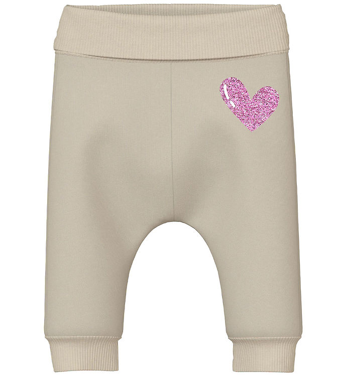 Name It Sweatpants - NbfVrillie - Summer Sand/Hearts