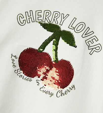 Name It Bluse - NkfTudu -Paliet Kirsebær - Cloud Dancer