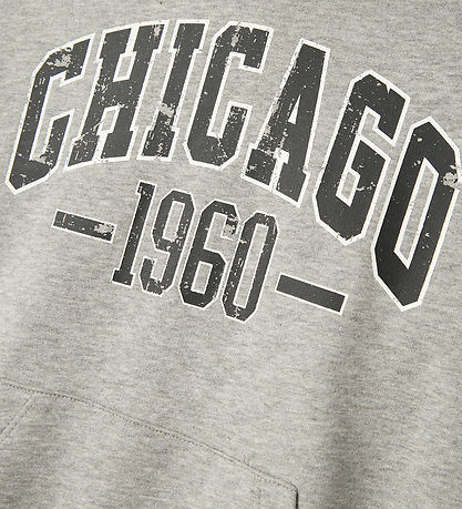 Name It Hættetrøje - NkmTeeddy - Grey Melange m. Print Name It Hættetrøje - NkmTeeddy - Grey Melange m. Print