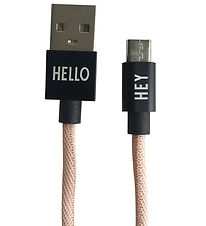 Design Letters Opladerkabel - Android - USB-A/USB-C - Rosa Design Letters Opladerkabel - Android - USB-A/USB-C - Rosa