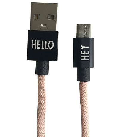 Design Letters Opladerkabel - Android - USB-A/USB-C - Rosa