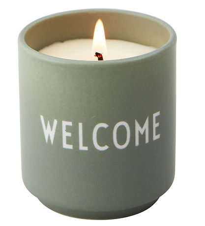 Design Letters Duftlys - Fresh Flowers & Citrus - Grøn m. Welcom Design Letters Duftlys - Fresh Flowers & Citrus - Grøn m. Welcom