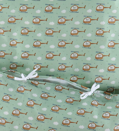 Nørgaard Madsens Sengetøj - Junior - Grøn m. Helikopter Nørgaard Madsens Sengetøj - Junior - Grøn m. Helikopter