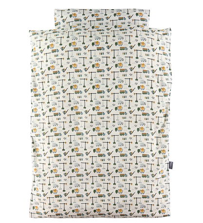 Nørgaard Madsens Sengetøj - Baby - Hvid m. Arbejdsmakiner Nørgaard Madsens Sengetøj - Baby - Hvid m. Arbejdsmakiner