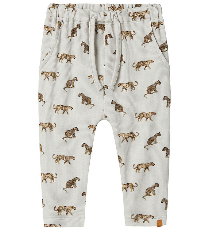 Lil' Atelier Bukser - Rib - NbmGavo - Vapor Blue m. Print