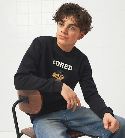 LMTD Sweatshirt - NlmAbrosso BoredOFD - Sort m. Print