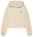 Calvin Klein Hættetrøje - Handwriting Logo - Turtledove Calvin Klein Hættetrøje - Handwriting Logo - Turtledove