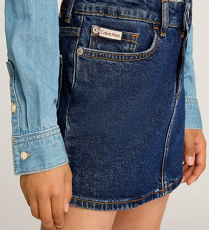 Calvin Klein Nederdel - Denim Mini - Authentic Rinse
