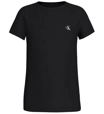 Calvin Klein T-shirts - 2-pak - Stripe Slim - Turtledove/Ck Blac
