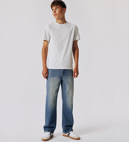LMTD Jeans - NlmToizza - Medium+ Blue Denim/Dirty wash