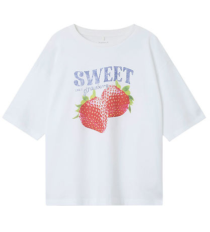 Name It T-shirt - NkfTafina - Bright White/Strawberry Name It T-shirt - NkfTafina - Bright White/Strawberry