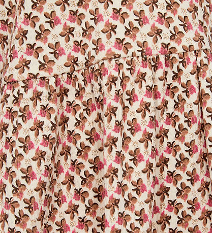 Sofie Schnoor Kjole - Ceci - Hvid/Brun m. Blomster Sofie Schnoor Kjole - Ceci - Hvid/Brun m. Blomster