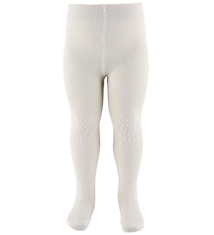 GoBabyGo Skridsikre Strømpebukser - Bambus - Ivory Glitter billede
