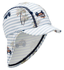 Hust and Claire Badehat - Fasai - UV50+ - Hvid/Blå Hust and Claire Badehat - Fasai - UV50+ - Hvid/Blå