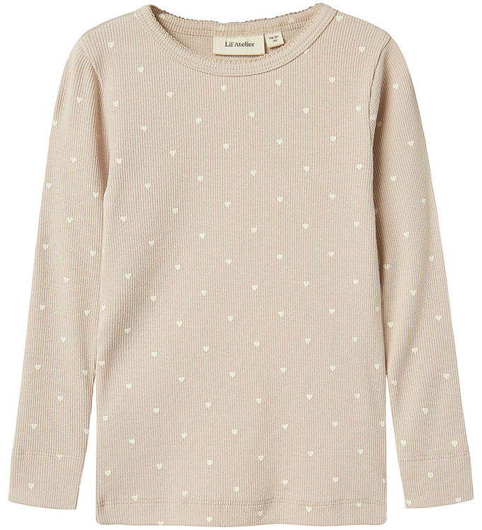 Lil' Atelier Bluse - Rib - NmfGago - Gray Morn/HEART