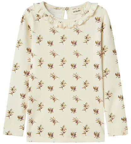 Lil' Atelier Bluse - Rib - NmfGavo - Turtledove/OLIVE