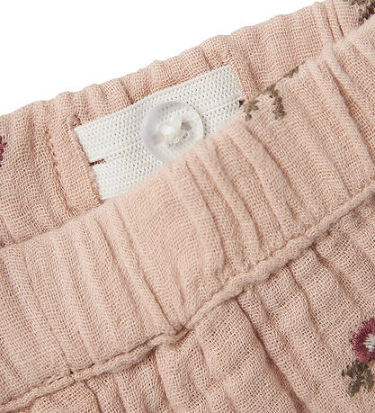 Lil' Atelier Bukser - Musselin - NbfTamina - Shadow Gray m. Blom