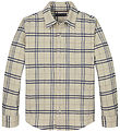 Tommy Hilfiger Skjorte - Fløjl - Classic Beige/Navyternet Tommy Hilfiger Skjorte - Fløjl - Classic Beige/Navyternet