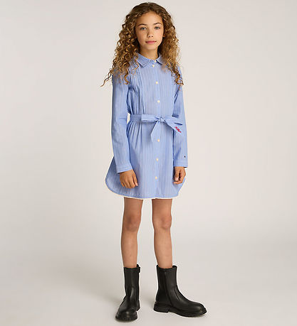 Tommy Hilfiger Skjortekjole - Lyseblå/Hvidstribet Tommy Hilfiger Skjortekjole - Lyseblå/Hvidstribet