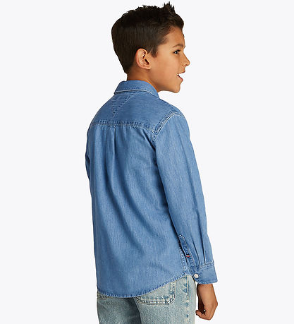 Tommy Hilfiger Skjorte - Denim Chambray - Denim Medium Wash