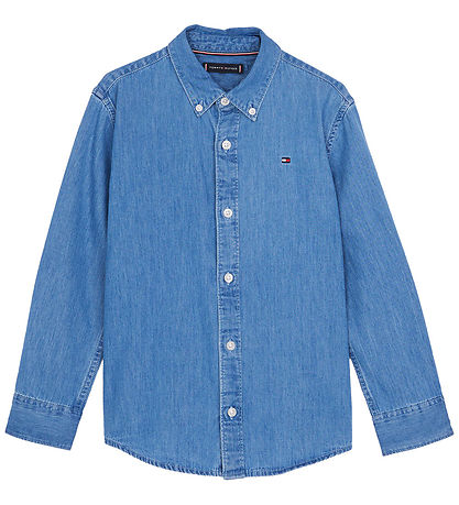 Tommy Hilfiger Skjorte - Denim Chambray - Denim Medium Wash