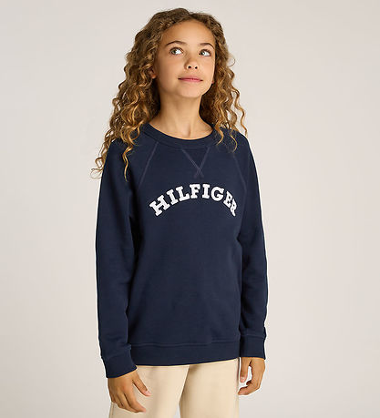 Tommy Hilfiger Sweatshirt - Dark Night Navy m. Hvid Tommy Hilfiger Sweatshirt - Dark Night Navy m. Hvid