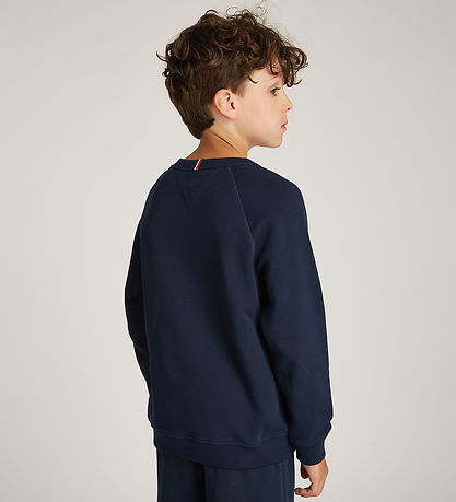 Tommy Hilfiger Sweatshirt - Dark Night Navy m. Hvid Tommy Hilfiger Sweatshirt - Dark Night Navy m. Hvid