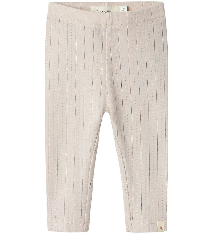 Lil' Atelier Leggins - NbfRachel - Gray Morn m. Hulmønster
