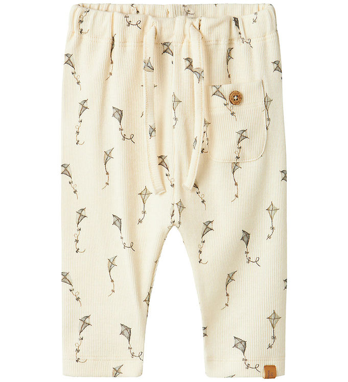 Lil' Atelier Bukser - Rib - NbmGavo - Turtledove/KITES