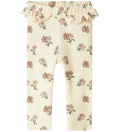 Lil' Atelier Leggins - Rib - NbfGavo - Turtledove/PEONY Lil' Atelier Leggins - Rib - NbfGavo - Turtledove/PEONY