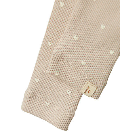 Lil' Atelier Leggins - Rib - NbfGago - Gray Morn/HEART