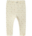Lil' Atelier Leggings - Rib - NbfGago - Turtledove/FLOWER Lil' Atelier Leggings - Rib - NbfGago - Turtledove/FLOWER