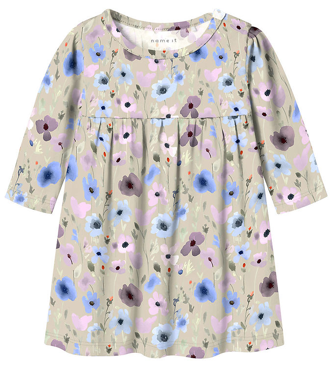 Name It Summer Sand Blomstret Kjole - Str. 0m 50cm