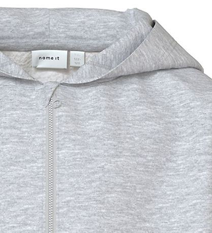 Name It Cardigan w. Hood - Noos - NkfMillie - Light Grey Melang